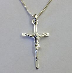 Small sterling silver crucifix with chain