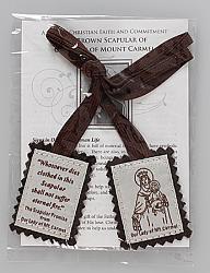 Brown Wool Scapular with leaflet