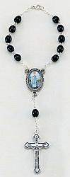 Our Lady of the Highway Car Rosary - Black wood beads