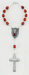 St Christopher Car Rosary - Brown wood beads