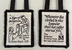 100% Brown Wool Scapular - double fabric - extra long cord