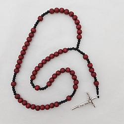 Wood Hand-knotted Rosary - Small Brown beads