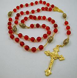 Red/Gold Hand-made Rosary