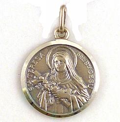 St Therese sterling silver medal without chain