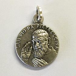 St Pio sterling silver medal without chain