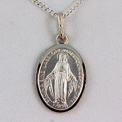 Small Miraculous medal sterling silver with chain