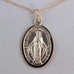 Miraculous medal sterling silver with chain