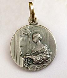St Cecilia sterling silver medal with chain