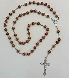 Loose Rosary - Brown wood beads x 12
