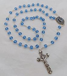 Crystal Rosary Beads - blue