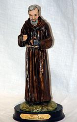 Padre Pio Statue, 8 inch resin