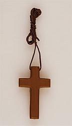 Wood Cross with cord - 1.75 inch x 6