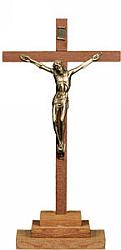 Standing crucifix with brass corpus - 7 inch