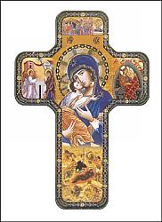 Wood Icon Cross - Our Lady