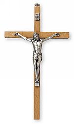 Wood Crucifix - narrow - 8 inch wall mounted