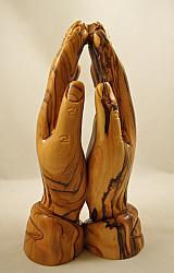 Olive wood Praying Hands statue - large