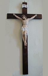 Crucifix with plaster corpus - 22 inch - coloured