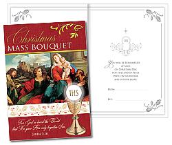 Christmas Card Pack - Deluxe Mass Bouquet - Nativity (single card)