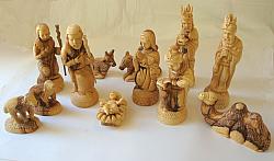 Carved Olive wood Nativity Set - 15cm