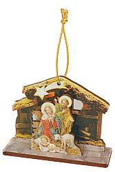 Religious Wood Tree Ornament - Nativity