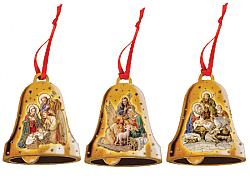 Christmas Bells Wood tree decoration - Pack of three